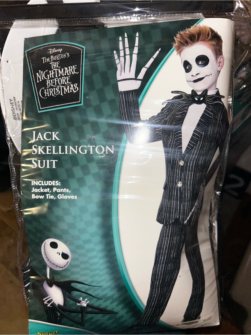 Disney Jack Skellington Pinstripe Suit Costume - Black & White